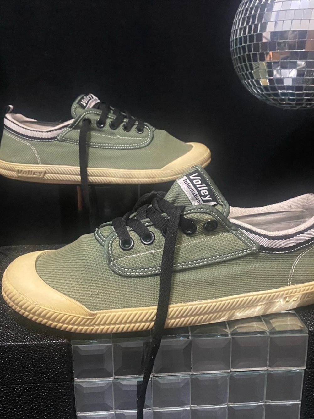 Men's Olive Canvas Sneakers with Cream Sole